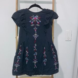 Zara girls blue embroidered dress sz 9-10